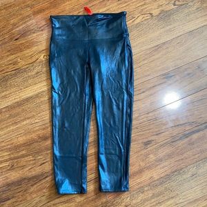 Spanx faux leather active cropped leggings!